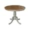 International Concepts Round 36 in Rd Top Ped Table, 12 in Leaf, Dining Ht, Hickory/Stone, 36 W, 48 L, 29.3 in H, Wood K41-36RXT - alternate 1
